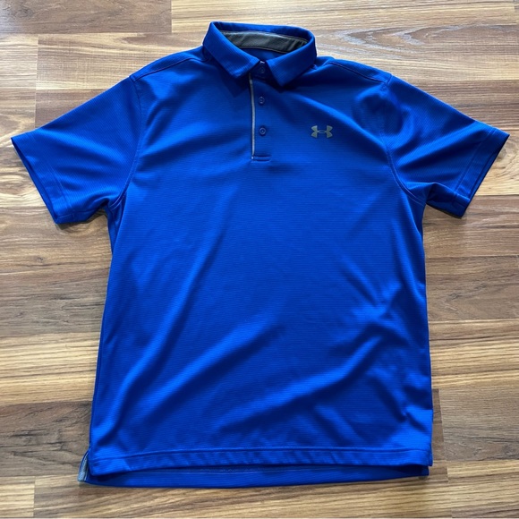 UA Under Armour Royal Blue Heatgear Loose Fit Men’s Polo Shirt Medium - Picture 1 of 4